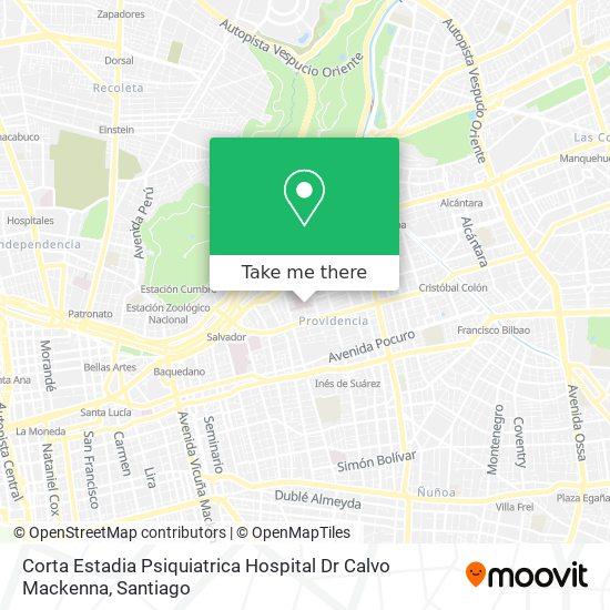 Corta Estadia Psiquiatrica Hospital Dr Calvo Mackenna map