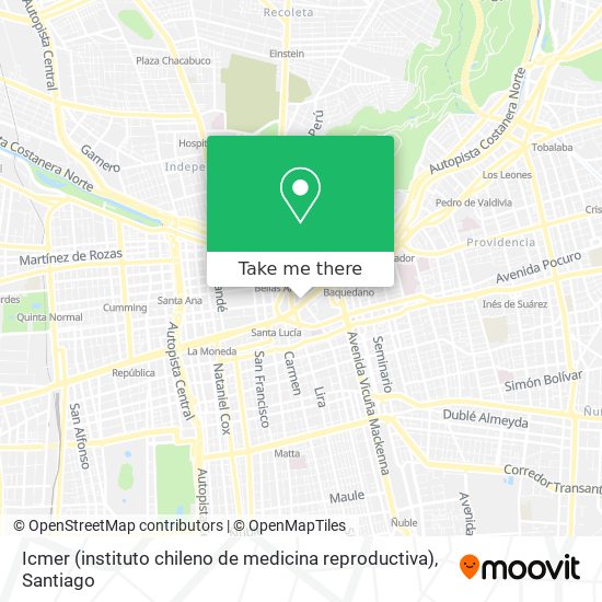 Icmer (instituto chileno de medicina reproductiva) map
