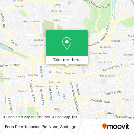 Feria De Artesanías Pío Nono map