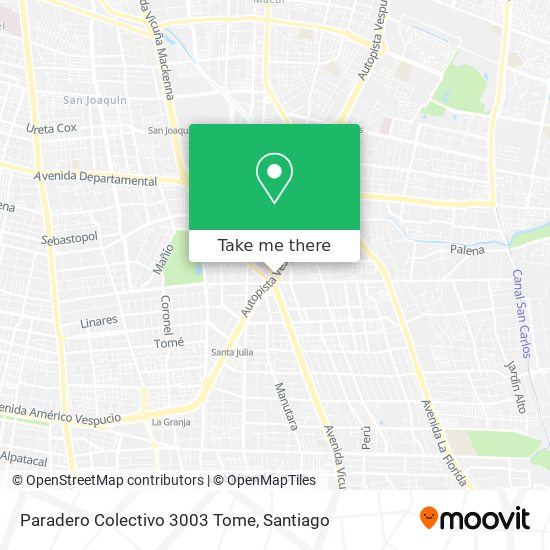 Paradero Colectivo 3003 Tome map