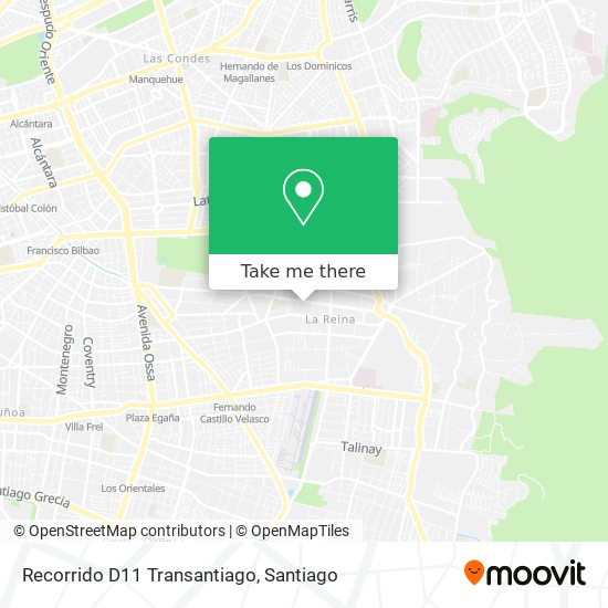 Recorrido D11 Transantiago map