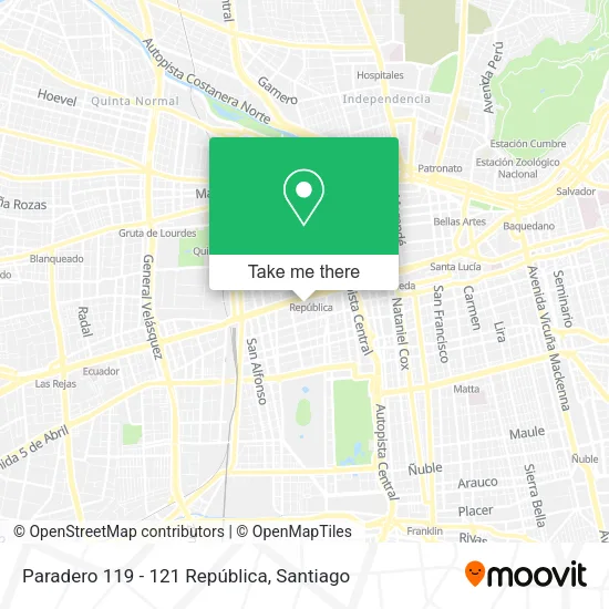 Paradero 119 - 121 República map