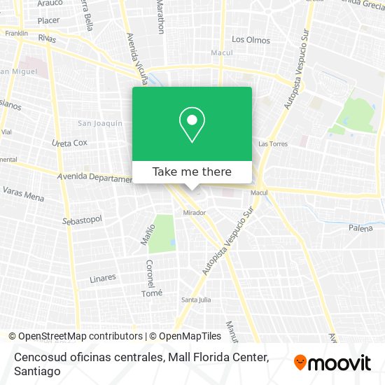 Mapa de Cencosud oficinas centrales, Mall Florida Center