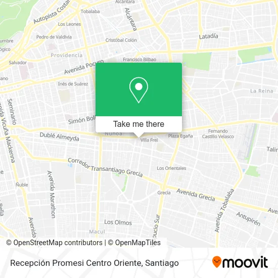 Recepción Promesi Centro Oriente map