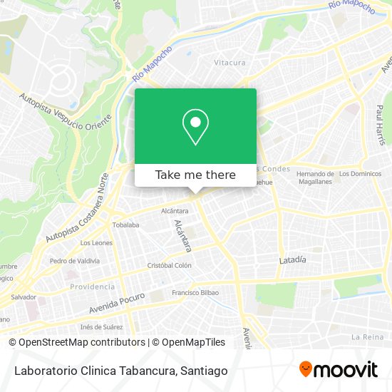 Laboratorio Clinica Tabancura map