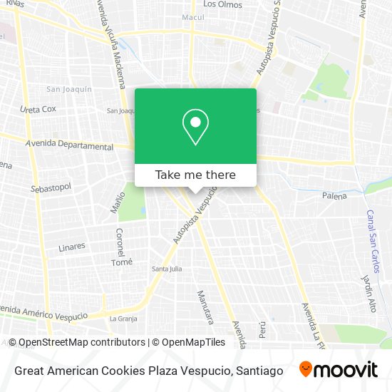 Great American Cookies Plaza Vespucio map