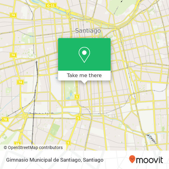 Mapa de Gimnasio Municipal de Santiago