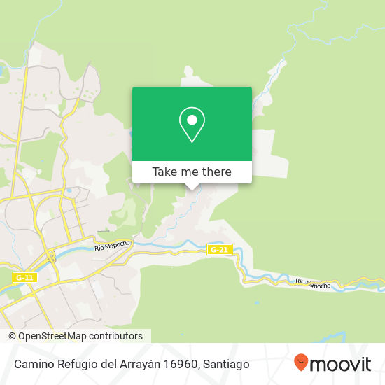 Camino Refugio del Arrayán 16960 map