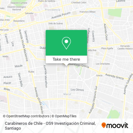 Carabineros de Chile - OS9 Investigación Criminal map