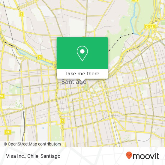 Mapa de Visa Inc., Chile