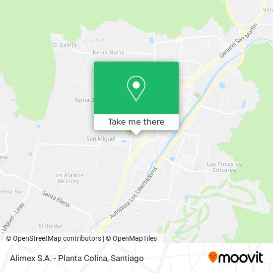 Mapa de Alimex S.A. - Planta Colina