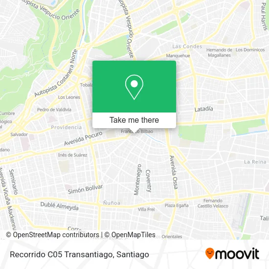 Recorrido C05 Transantiago map