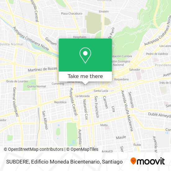 SUBDERE, Edificio Moneda Bicentenario map