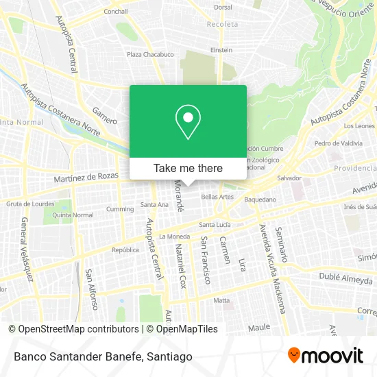 Banco Santander Banefe map