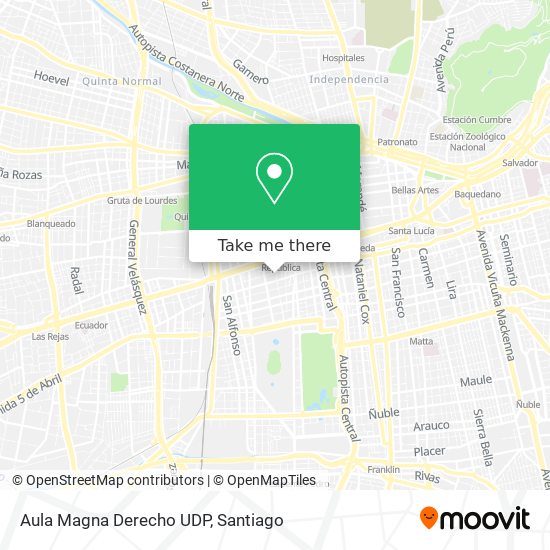 Aula Magna Derecho UDP map