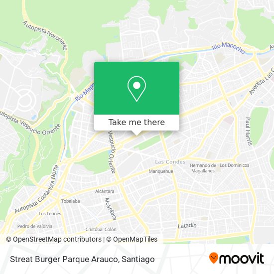 Streat Burger Parque Arauco map