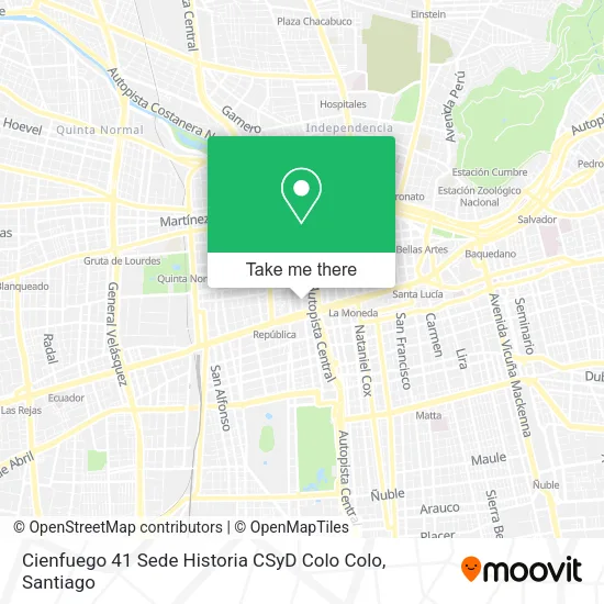 Cienfuego 41 Sede Historia CSyD Colo Colo map