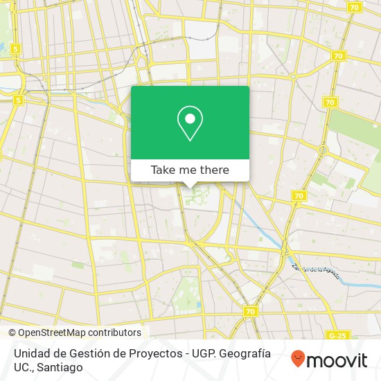 Unidad de Gestión de Proyectos - UGP. Geografía UC. map
