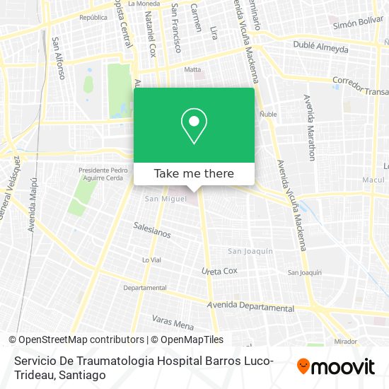 Servicio De Traumatologia Hospital Barros Luco-Trideau map