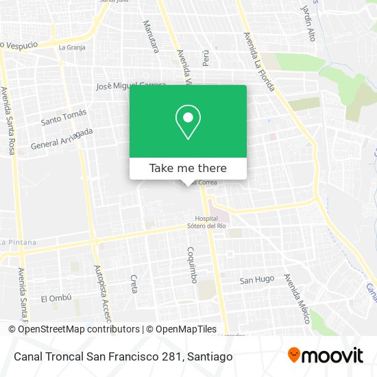 Canal Troncal San Francisco 281 map