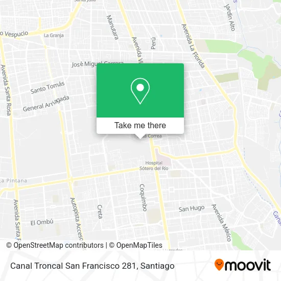 Canal Troncal San Francisco 281 map