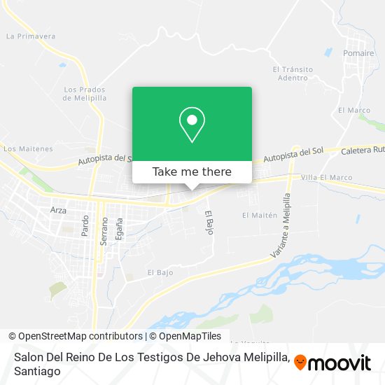 Salon Del Reino De Los Testigos De Jehova  Melipilla map