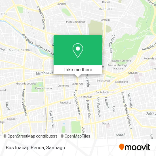 Bus Inacap Renca map