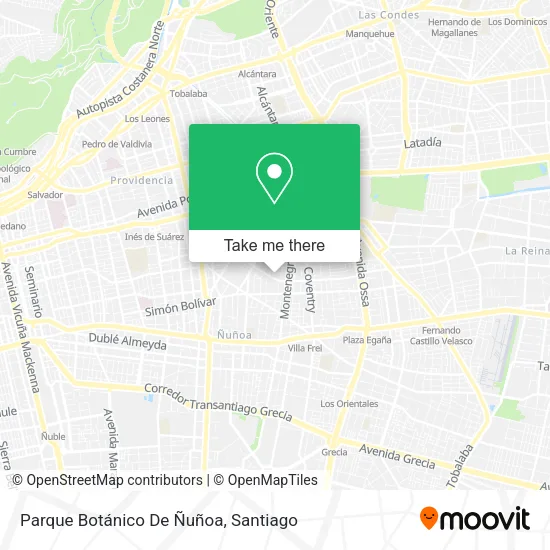 Parque Botánico De Ñuñoa map