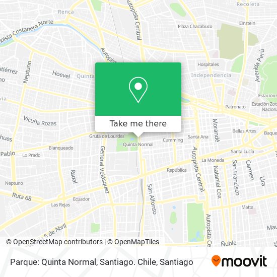 Parque: Quinta Normal, Santiago. Chile map