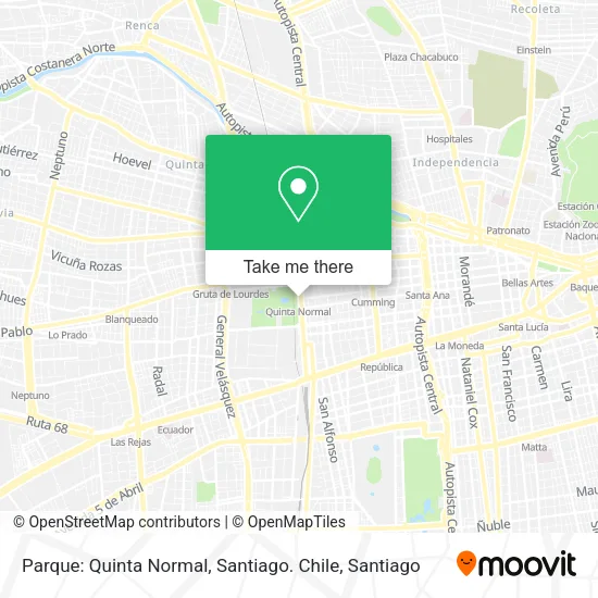Parque: Quinta Normal, Santiago. Chile map