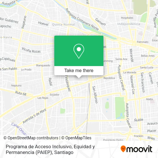 Programa de Acceso Inclusivo, Equidad y Permanencia (PAIEP) map