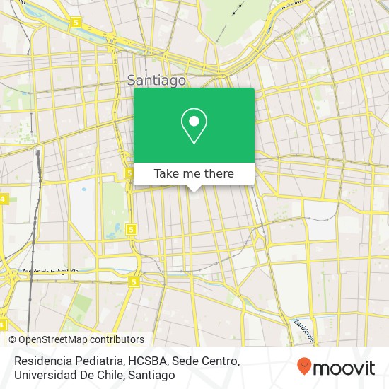 Residencia Pediatria, HCSBA, Sede Centro, Universidad De Chile map