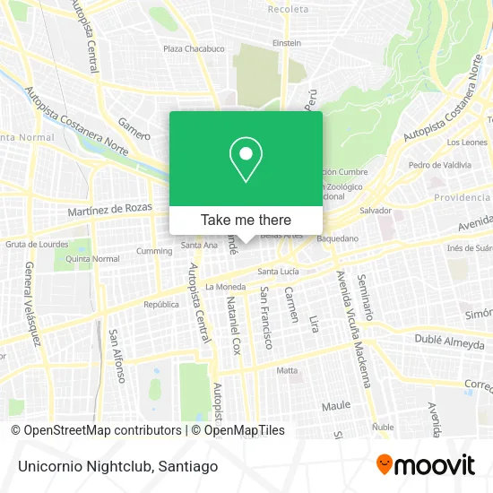 Unicornio Nightclub map