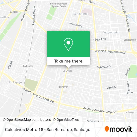 Colectivos Metro 18 - San Bernardo map