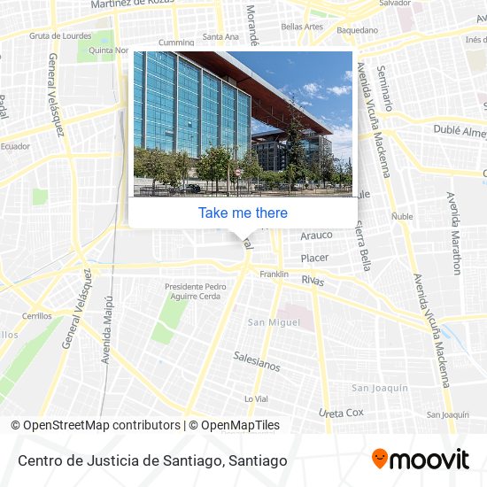 Centro de Justicia de Santiago map