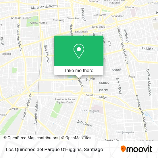Los Quinchos del Parque O'Higgins map
