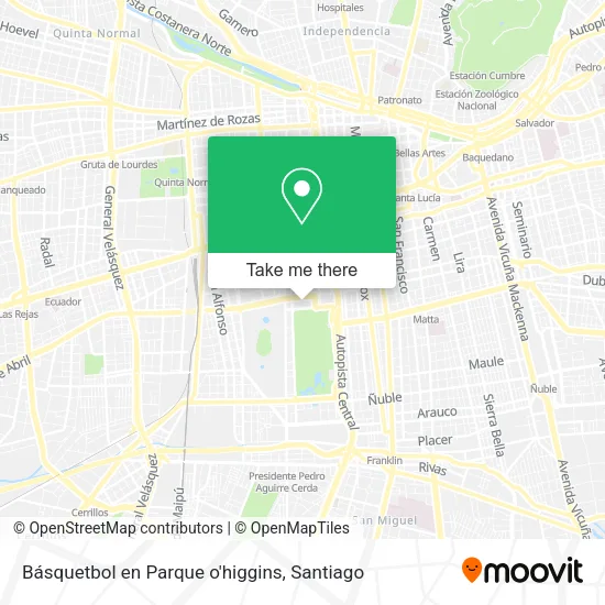 Básquetbol en Parque o'higgins map