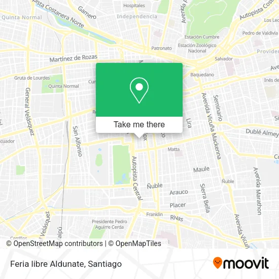 Feria libre Aldunate map