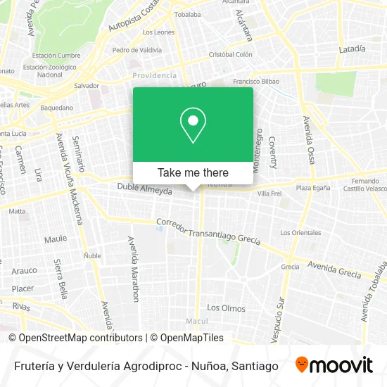 Frutería y Verdulería Agrodiproc - Nuñoa map