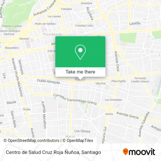Centro de Salud Cruz Roja Ñuñoa map