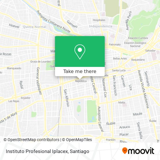 Mapa de Instituto Profesional Iplacex
