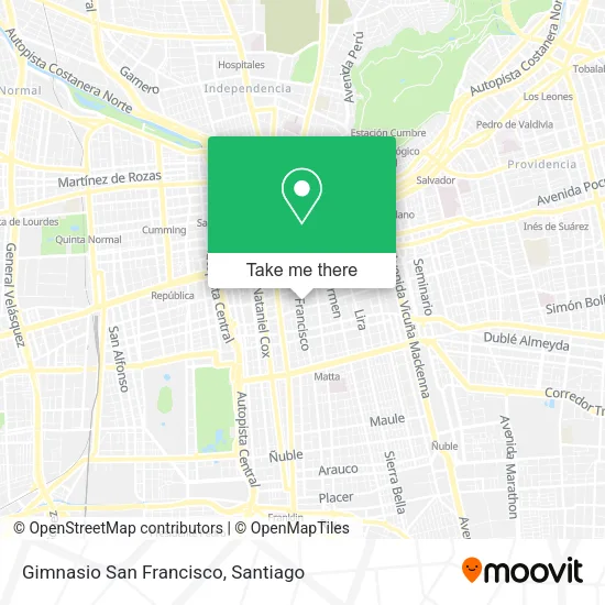 Gimnasio San Francisco map