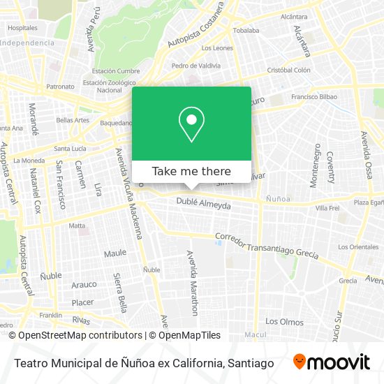 Teatro Municipal de Ñuñoa ex California map