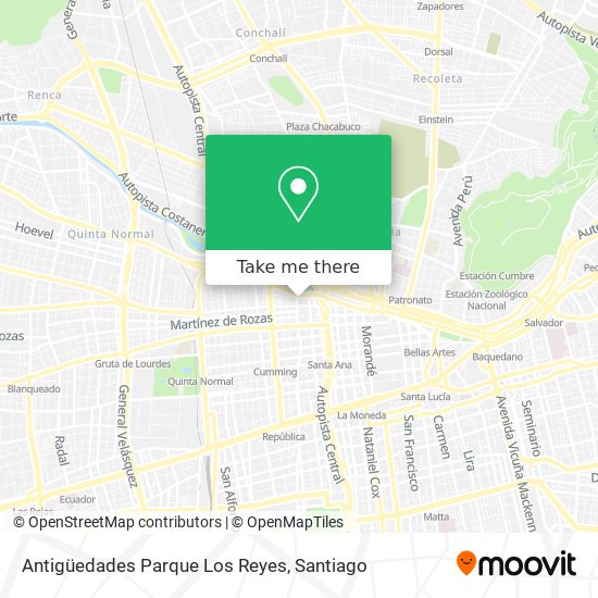 Antigüedades Parque Los Reyes map