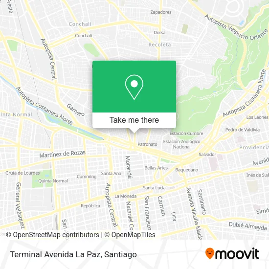 Terminal Avenida La Paz map