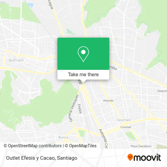 Outlet Efesis y Cacao map