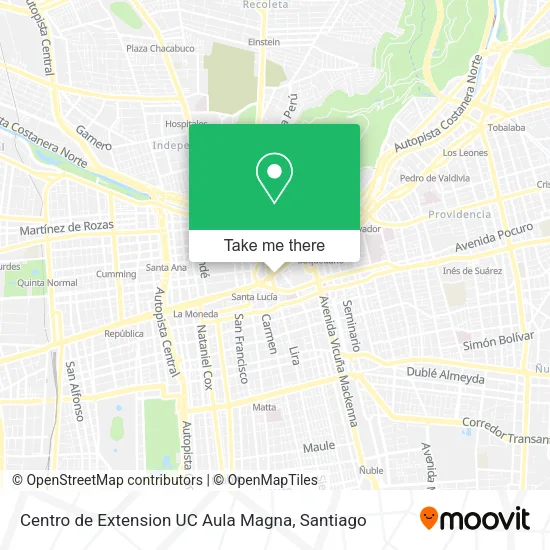 Centro de Extension UC Aula Magna map
