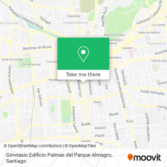 Gimnasio Edificio Palmas del Parque Almagro map