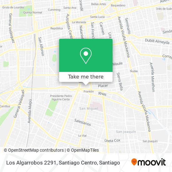 Los Algarrobos 2291, Santiago Centro map