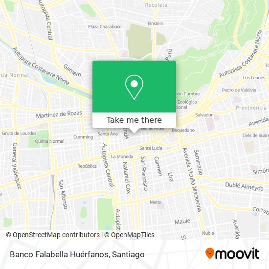 Mapa de Banco Falabella Huérfanos